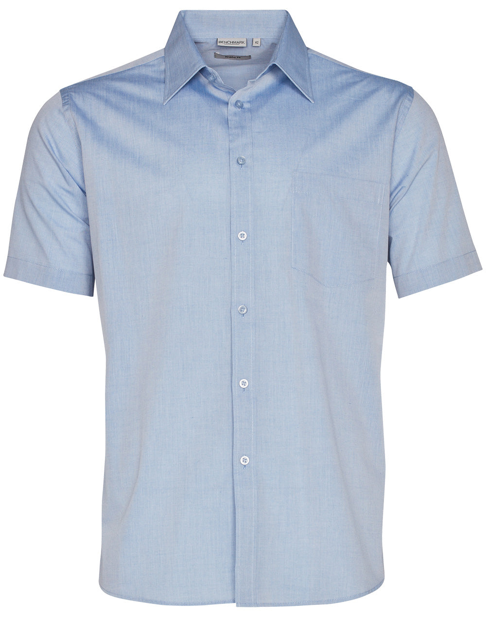 [M7011] Men's Fine Chambray Short Sleeve Shirt