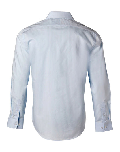 [M7100L] Men's Self Stripe L/S Shirt