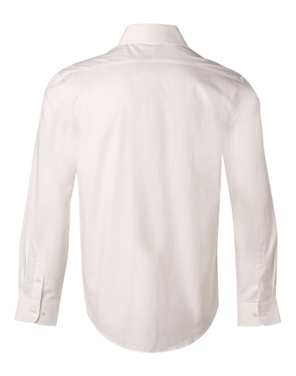 [M7100L] Men's Self Stripe L/S Shirt