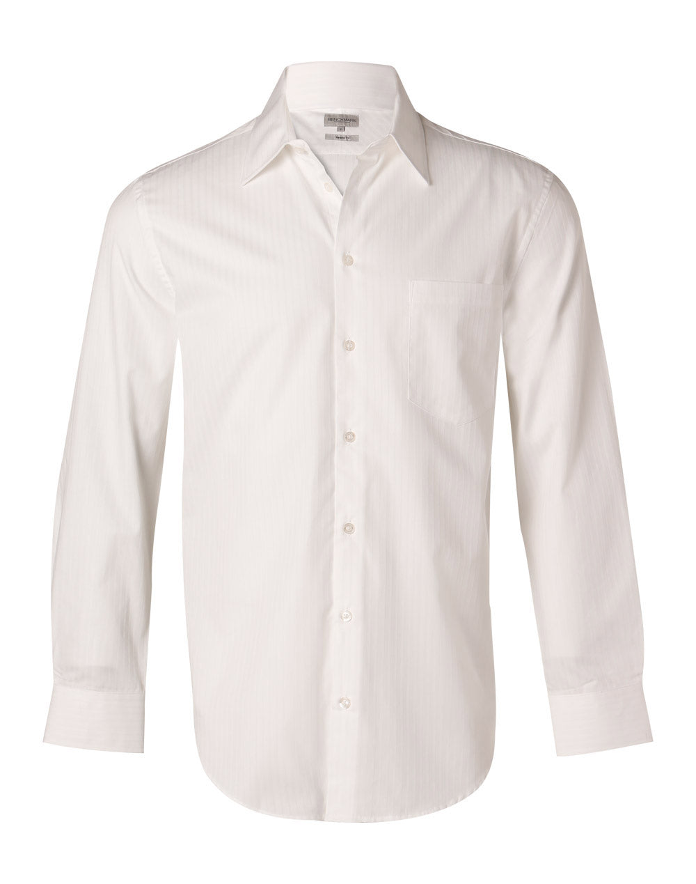 [M7100L] Men's Self Stripe L/S Shirt