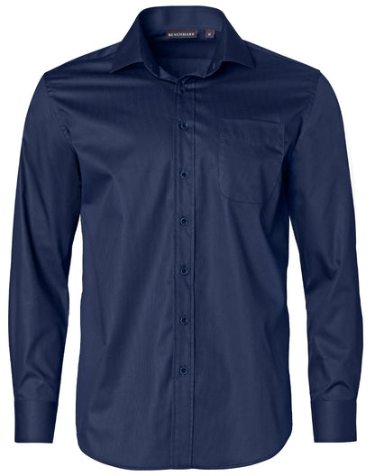 [M7110L] Men's Dobby Striped Taped L/S Shirt