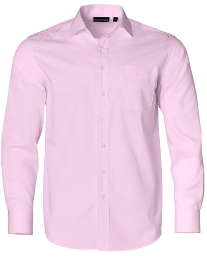 [M7110L] Men's Dobby Striped Taped L/S Shirt
