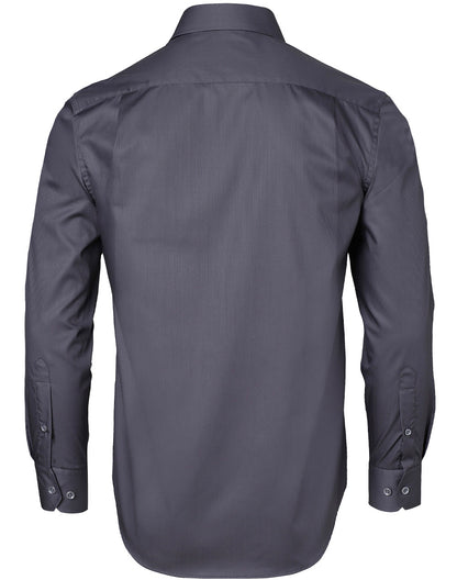 [M7110L] Men's Dobby Striped Taped L/S Shirt