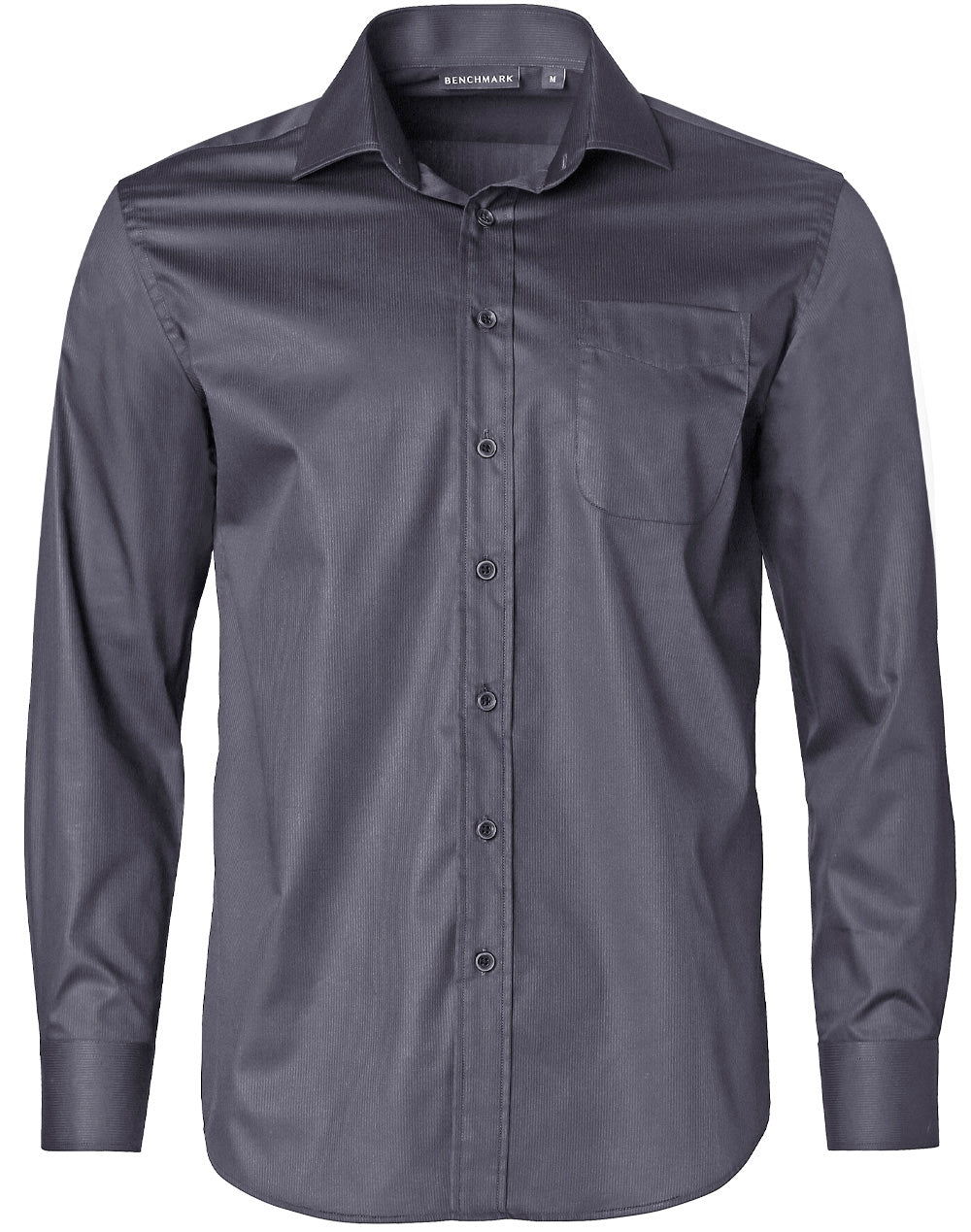 [M7110L] Men's Dobby Striped Taped L/S Shirt