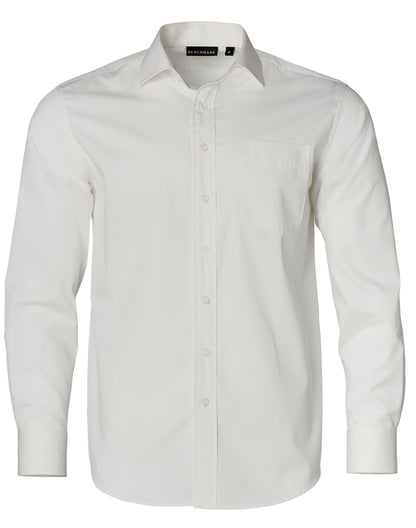 [M7110L] Men's Dobby Striped Taped L/S Shirt