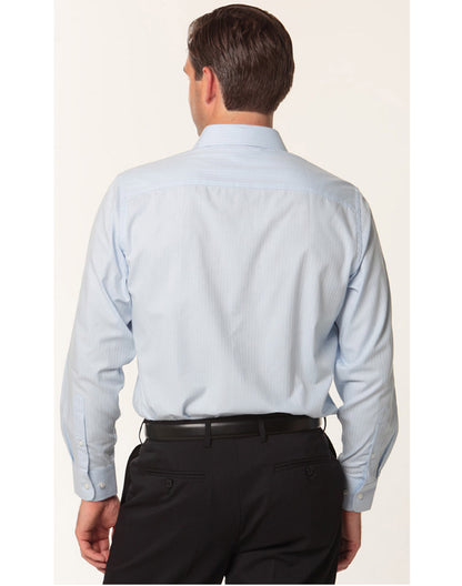[M7112] Men's Mini Herringbone Long Sleeve Shirt