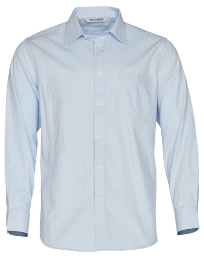 [M7112] Men's Mini Herringbone Long Sleeve Shirt