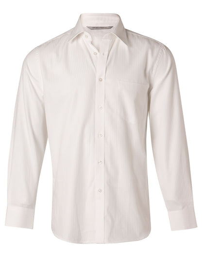 [M7112] Men's Mini Herringbone Long Sleeve Shirt