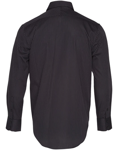 [M7132] Men's Dobby Stripe Long Sleeve Shirt