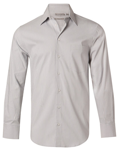 [M7200L] Men's Ticking Stripe L/S Shirt