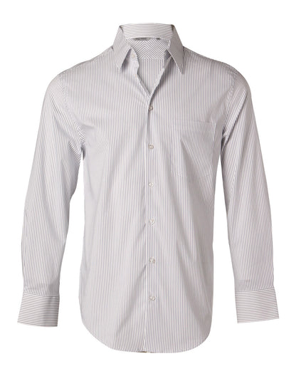 [M7200L] Men's Ticking Stripe L/S Shirt