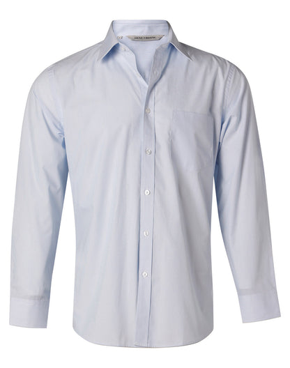 [M7212] Men's Fine Stripe Long Sleeve Shirt