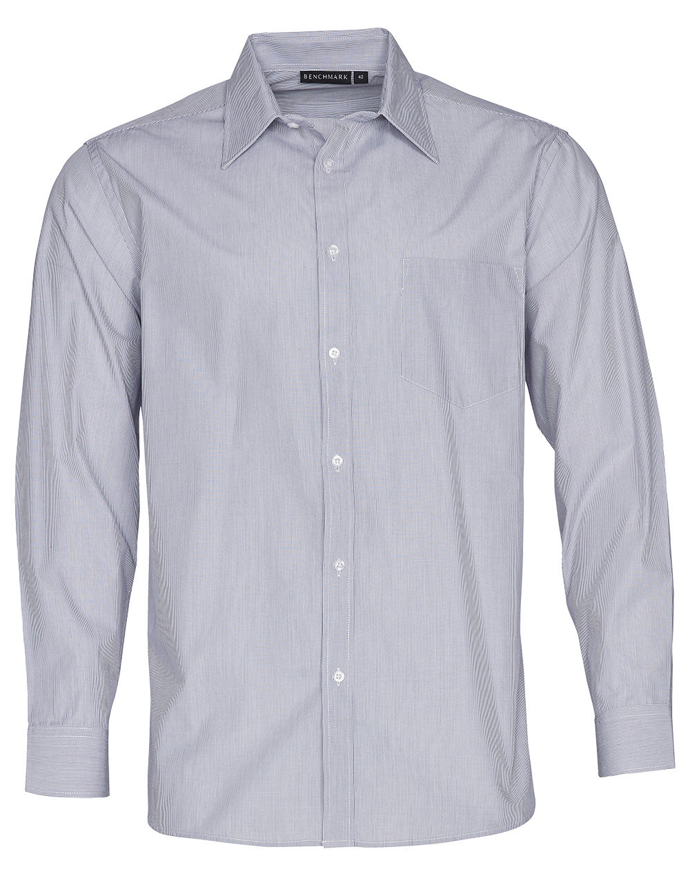 [M7212] Men's Fine Stripe Long Sleeve Shirt