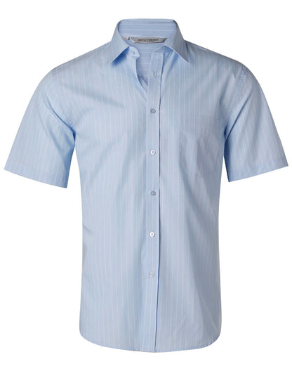 [M7221] Men's Pin Stripe Short Sleeve Shirt