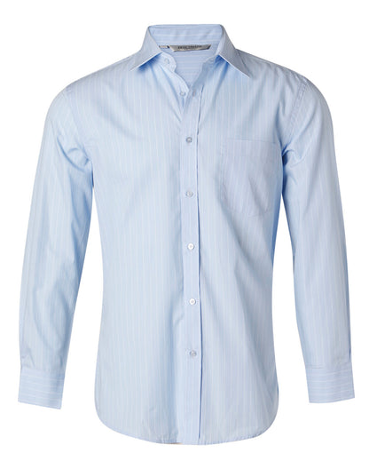 [M7222] Men's Pin Stripe Long Sleeve Shirt
