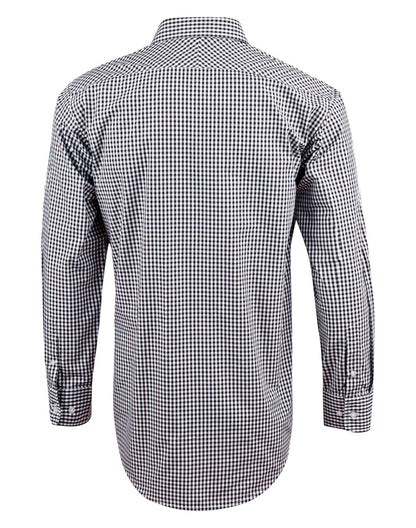 [M7300L] Men's Gingham Check Roll-up L/S Shirt