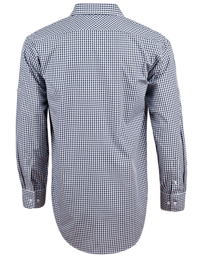 [M7300L] Men's Gingham Check Roll-up L/S Shirt