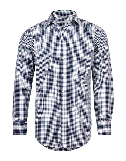 [M7300L] Men's Gingham Check Roll-up L/S Shirt