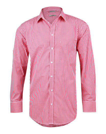 [M7300L] Men's Gingham Check Roll-up L/S Shirt