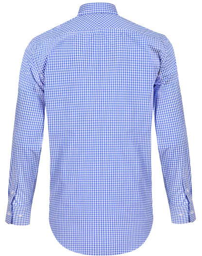 [M7300L] Men's Gingham Check Roll-up L/S Shirt