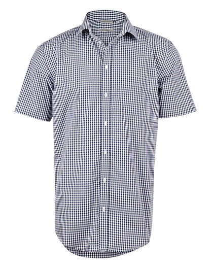 [M7300S] Men's Gingham Check S/S Shirt