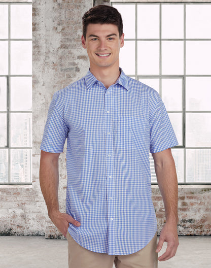 [M7300S] Men's Gingham Check S/S Shirt
