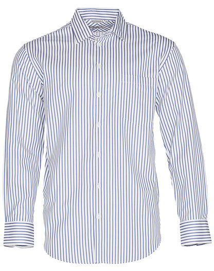 [M7310L] Men’s Sateen Stripe L/S Shirt