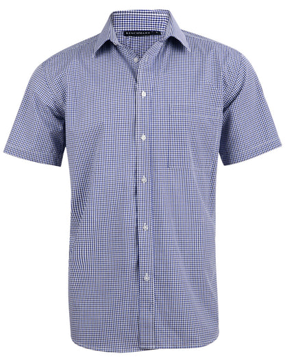 [M7320S] Men's Two Tone Check S/S Shirt