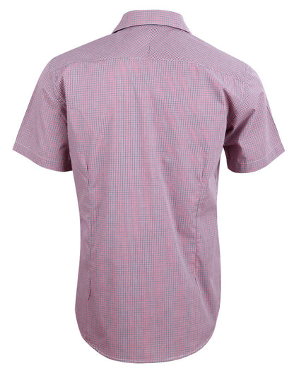 [M7340S] Men's Two Tone Mini Check S/S Shirt