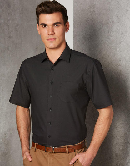 [M7400S] Men's Pin Dot Stretch S/S Shirt