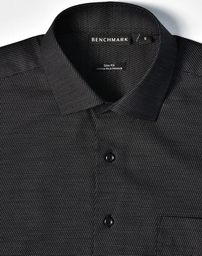 [M7400S] Men's Pin Dot Stretch S/S Shirt