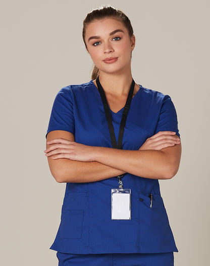 [M7640] Ladies' Solid Colour S/S Scrub Top