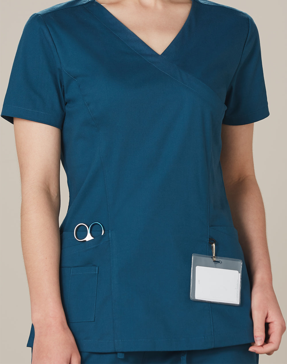 [M7640] Ladies' Solid Colour S/S Scrub Top