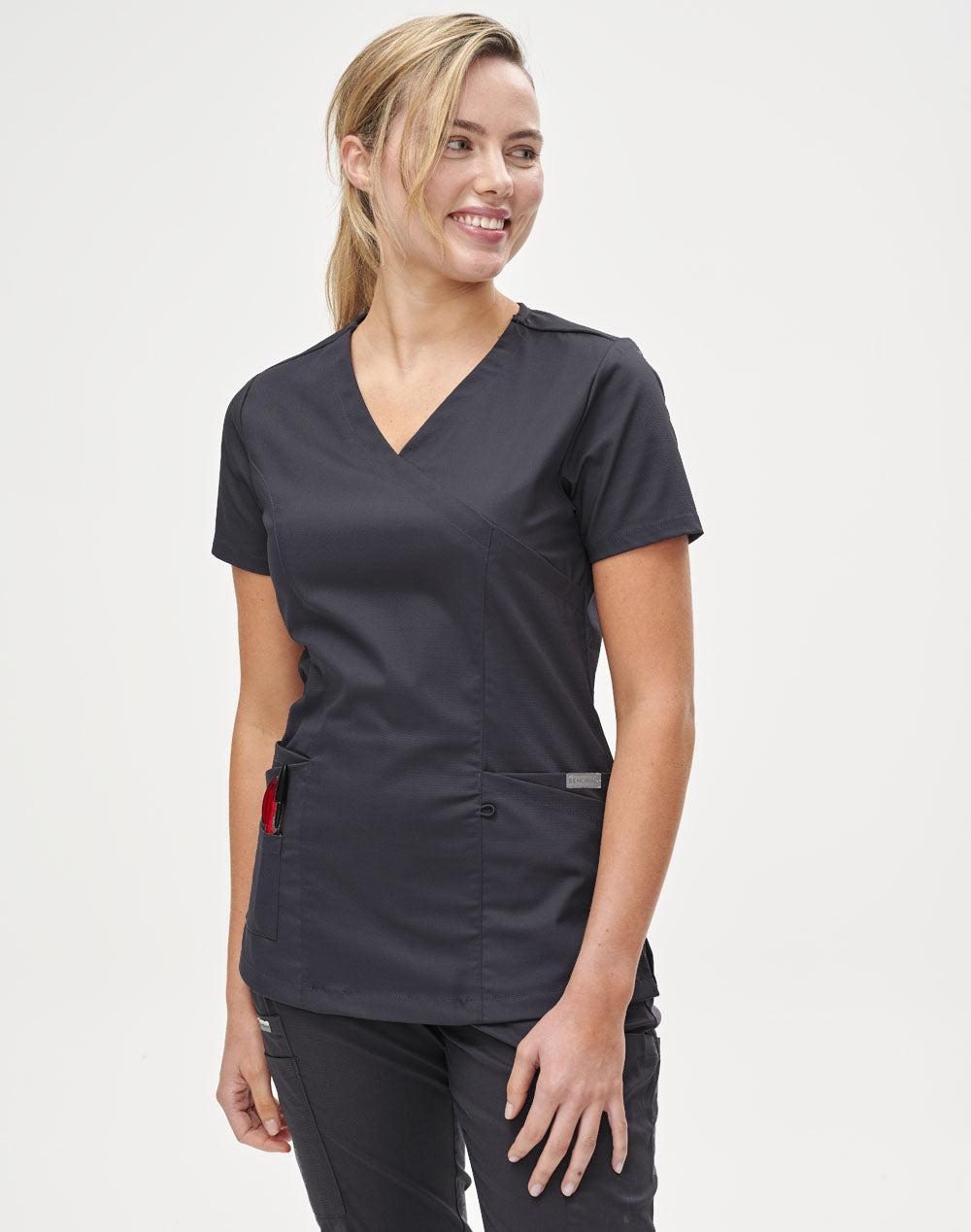 [M7640] Ladies' Solid Colour S/S Scrub Top