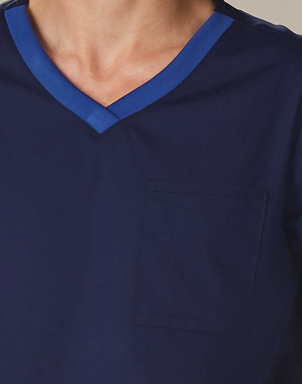 [M7650] Men's Contrast Colour S/S Scrub Top