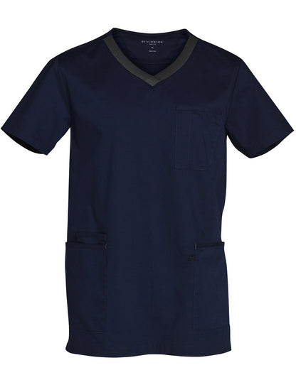 [M7650] Men's Contrast Colour S/S Scrub Top