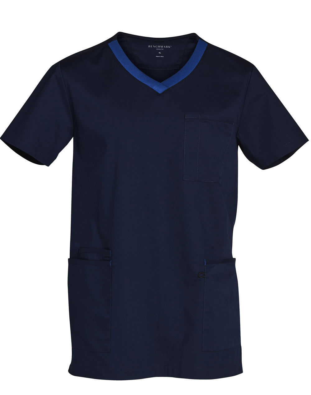 [M7650] Men's Contrast Colour S/S Scrub Top