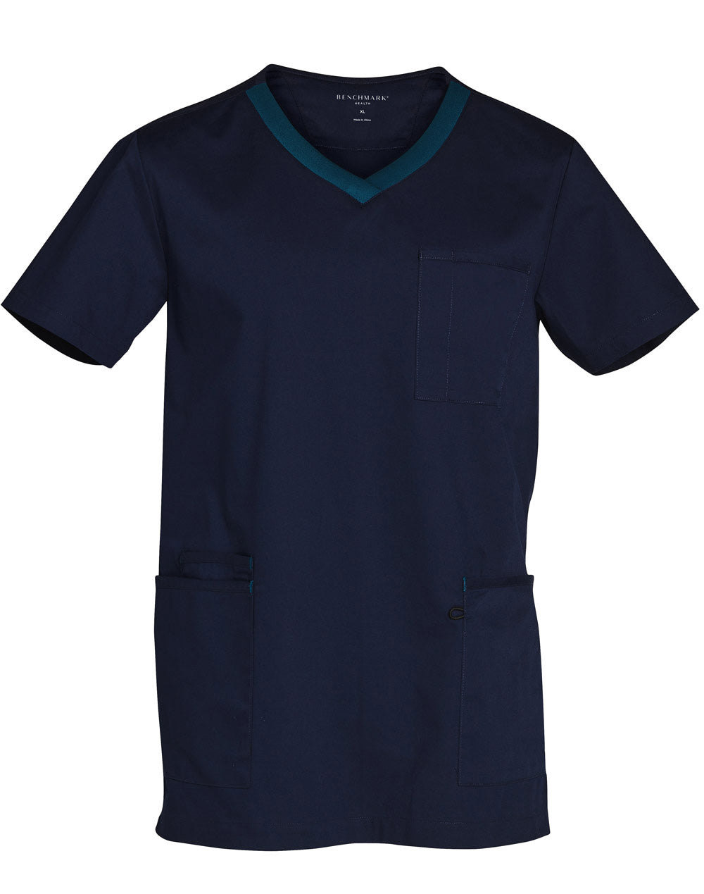 [M7650] Men's Contrast Colour S/S Scrub Top