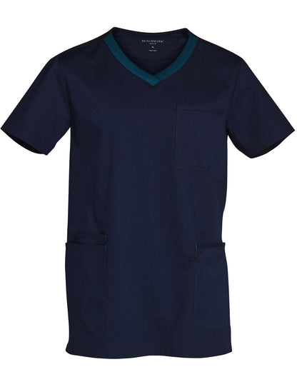 [M7650] Men's Contrast Colour S/S Scrub Top