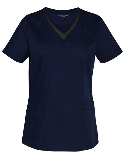 [M7660] Ladies' Contrast Colour S/S Scrub Top