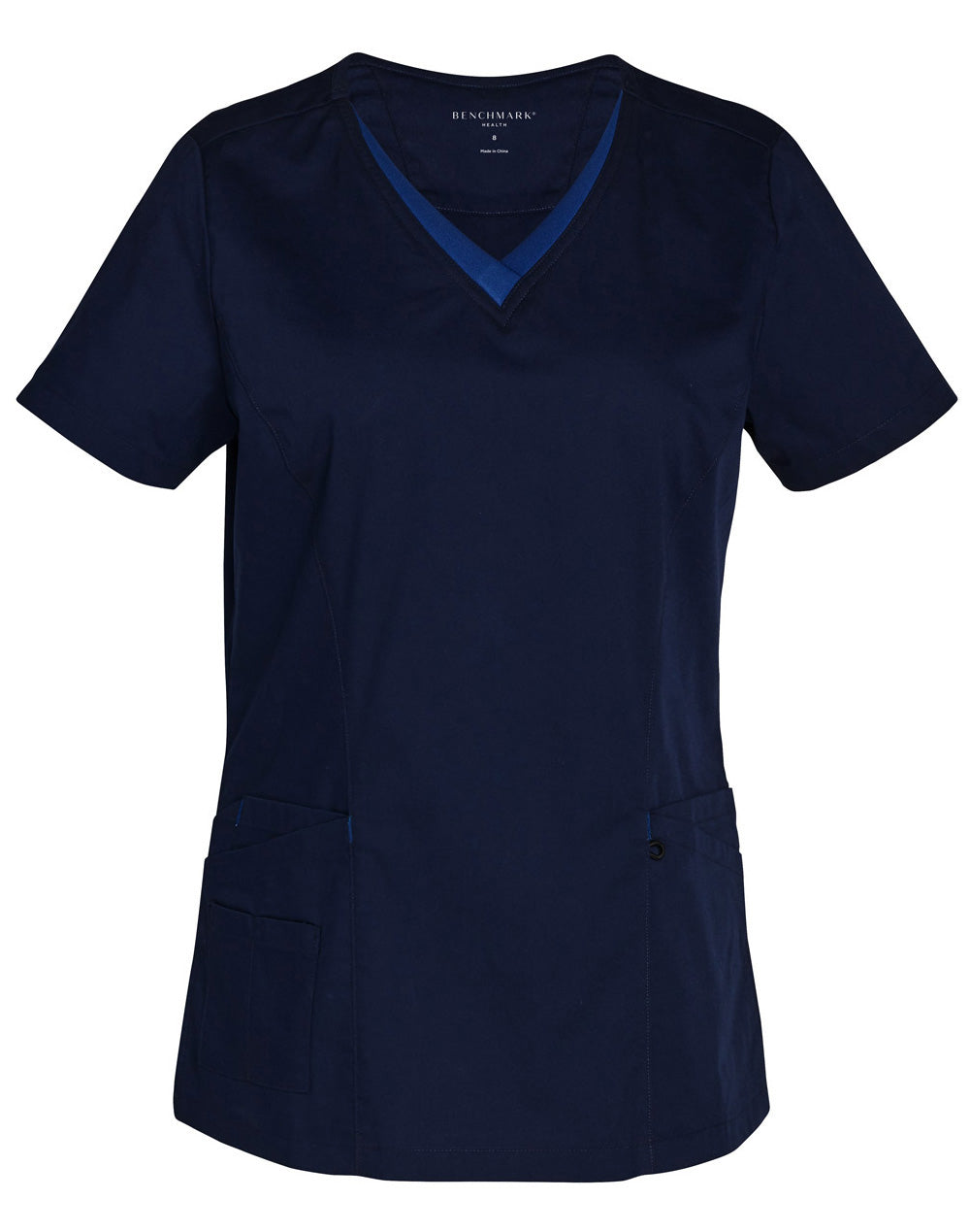 [M7660] Ladies' Contrast Colour S/S Scrub Top