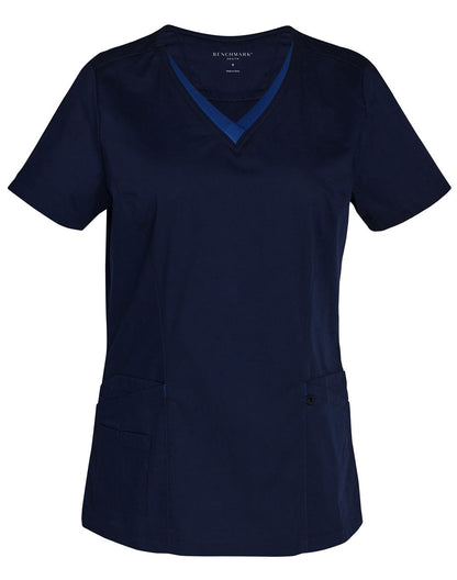 [M7660] Ladies' Contrast Colour S/S Scrub Top