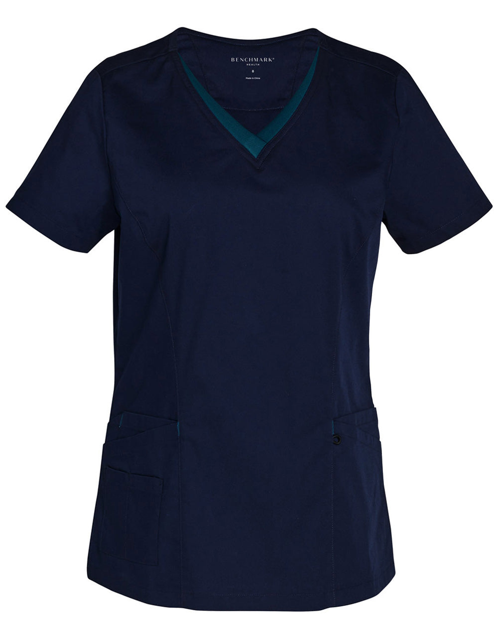 [M7660] Ladies' Contrast Colour S/S Scrub Top