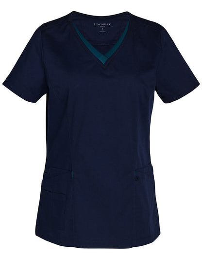 [M7660] Ladies' Contrast Colour S/S Scrub Top
