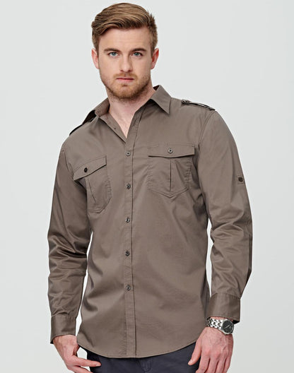 [M7912] Men's Long Sleeve Military Shirt