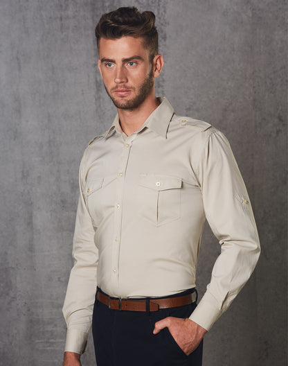 [M7912] Men's Long Sleeve Military Shirt