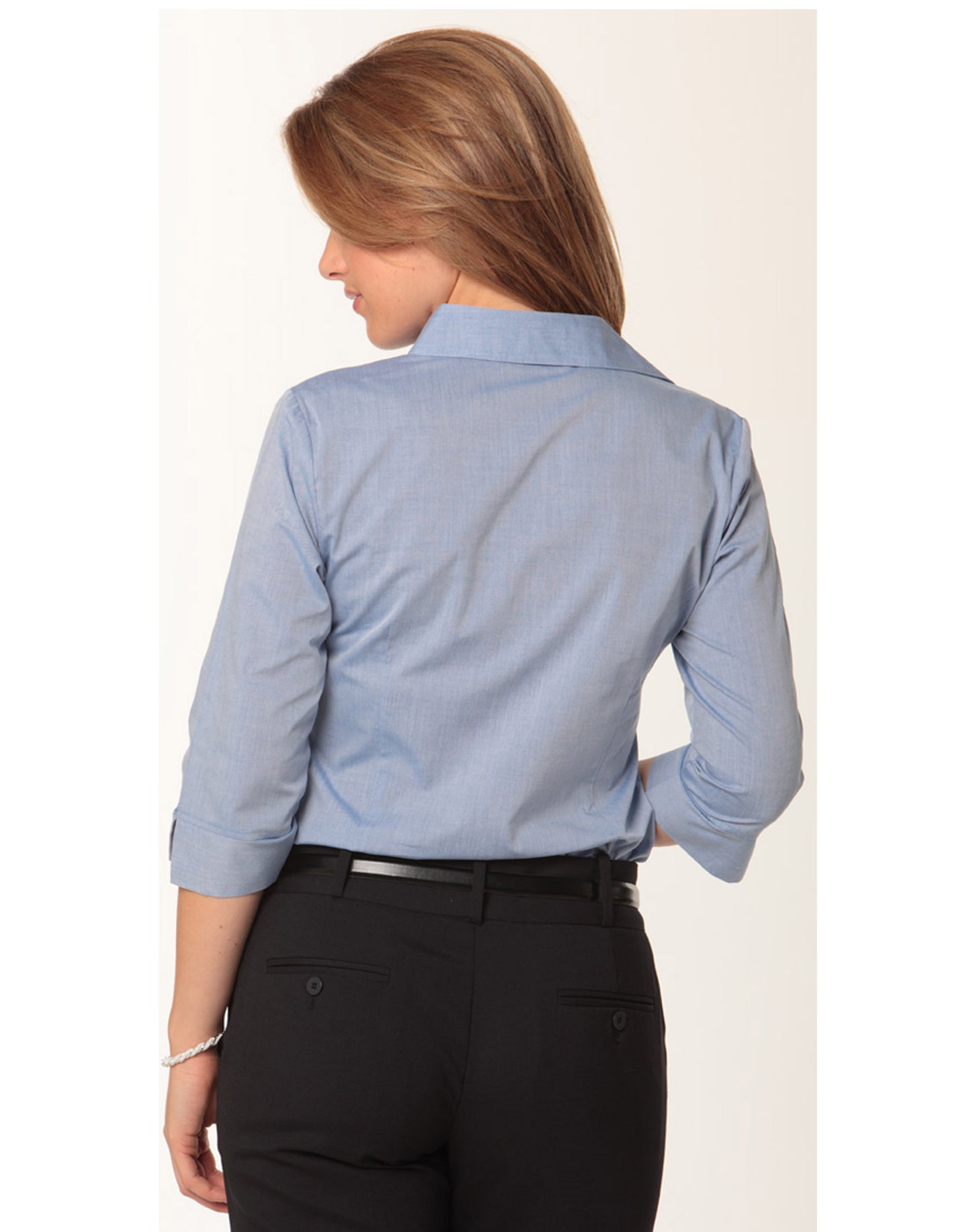 [M8013] Women's Fine Chambray 3/4 Sleeve Shirt