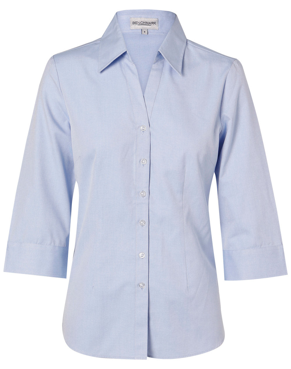 [M8013] Women's Fine Chambray 3/4 Sleeve Shirt
