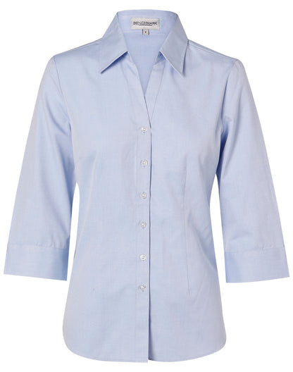 [M8013] Women's Fine Chambray 3/4 Sleeve Shirt