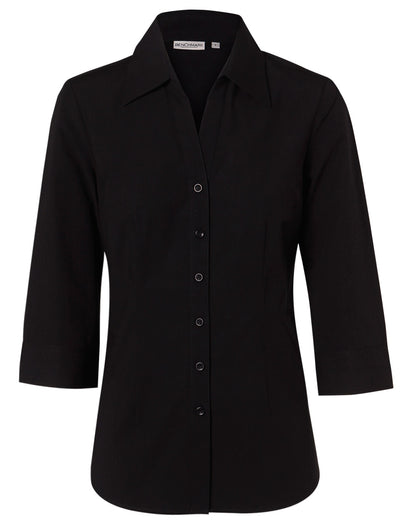 [M8020Q] Women's Cotton/Poly Stretch 3/4 Sleeve Shirt